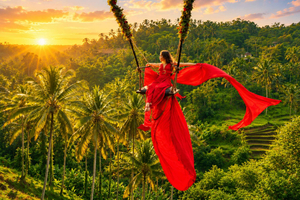 Ubud: Waterfalls, Tegalalang Rice Terraces & Bali Swing Tour