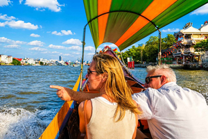 Bangkok : visite de 2 heures en bateau sur les canaux au coucher du soleil avec dégustation