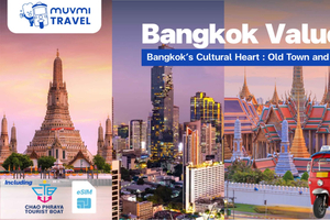 Bangkok Combo: Tuk Tuk App Pass, Chao Phraya Boat & E-sim