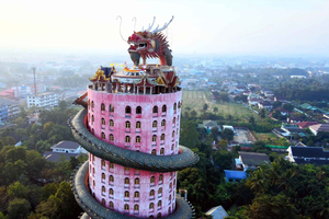 From Bangkok - Local Floating & Railway Market, Dragon Temple