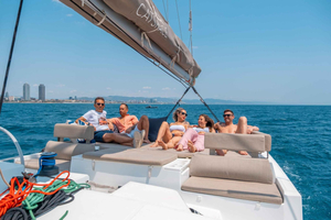 privé luxe jachttocht, zwemmen, wijn en tapas
