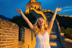 Servizio di trasferimento andata e ritorno con biglietto per la Muraglia di Mutianyu di notte