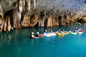 San Pedro: yacimiento maya de Altún Ha/cave tubing, tirolina.