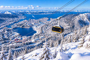 tour invernale in crociera – Ulriken e Fløyen in furgone