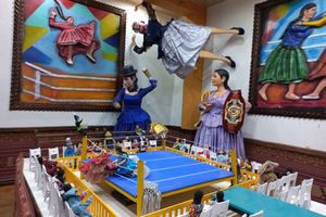 From La Paz: Guided tour of the Cholitas Art Gallery and wrestling show