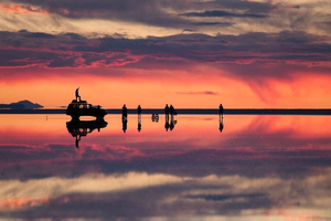 From Uyuni: Sunset and Night Stars in Uyuni Salt Flat