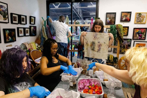 Textile art class in a Brisbane art studio