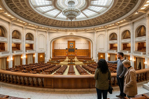 Bucarest: villa de Ceaușescu, palacio del Parlamento, Museo del pueblo