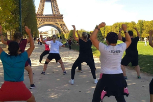 Paris: Outdoor Zumba class with Eiffel Tower view