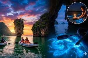 Phuket: Phang Nga Bay Bioluminescent Plankton Canoe day Trip