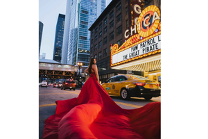 Chicago Luxury Flying Dress Photoshoot