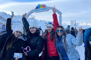 Santiago: Farellones Park + ophalen en sneeuwbril