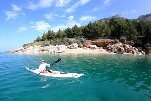 Bol: Zlatni Rat-stranden kajakk-tur med snorkling
