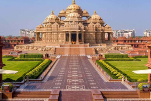 tour del Tempio di Akshardham con spettacolo di luci e acqua