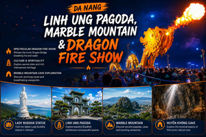 Da Nang: Pagoda Linh Ung, Góry Marmurowe i show Smoczy Ogień