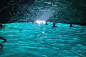Dubrovnik: Hurtigbåttur til den blå grotten, den grønne grotten og Sunj-stranden