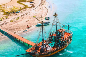 From Djerba: Pirate Adventure & White Sand Beach Hessi Jerbi