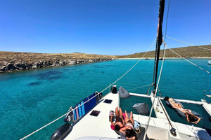 Mykonos-cruise: prosecco, grilling, seilingsdemo og Delos-stopp