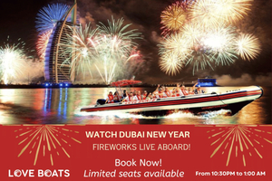 Dubai - New Year's Eve Fireworks show on a Speedboat