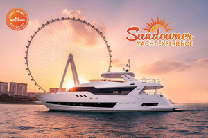 Dubai: Sunset Mega Yacht Experience with DJ, Grill & Drinks