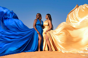 Sessão de fotos com vestido voador