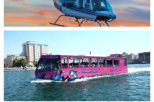 Helicopter Tour & Wonder Bus Amphibious Adventure
