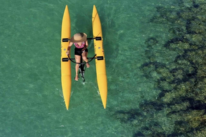 Water bike experience with Burj Khalifa views