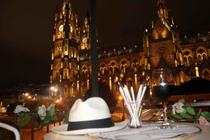 Quito: Panama Hat Paint & Sip with exclusive Basilica views