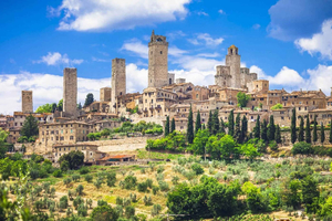 Florence : Excursion d'une journée à San Gimignano et Volterra avec nourriture et vin