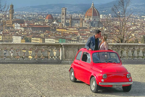 Florence en Fiat 500 rétro avec dégustation de vin et d'huile d'olive