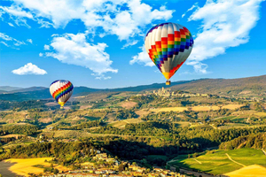 Hot air balloon flight in Tuscany from Chianti area
