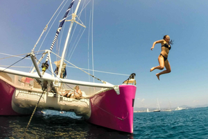 Côte d'Azur: Puolen päivän katamaraanipurjehdusretki.