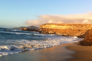 Sunset at the west coast of fuerteventura