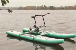 Pedal over the waters of the Os Peares reservoir!