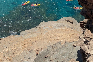 Mogán: Guided Kayak to Caves and Snorkeling Tour