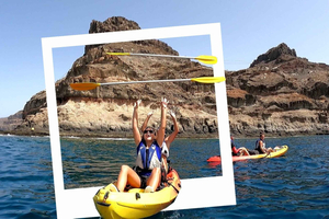 Puerto Mogán: Guided Adventure Kayak Tour in Caves & Snorkel