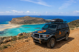 Från Chania: Offroad-safari med 4x4-jeep till Balos-lagunen från Kissamos