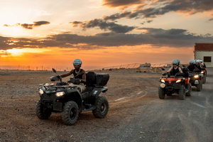 Crete: Sunset Quad Safari to Cave, Beach & Olive Oil Tasting