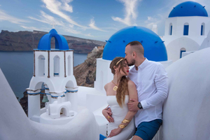 Oía: Professionele fotoshoot op Santorini (zonder wachtrij)