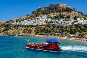 Rhodes: High Speed Boat Cruise to Lindos with Hotel Transfer