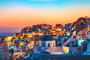 Santorin : croisière au coucher du soleil vers le volcan et les sources chaudes