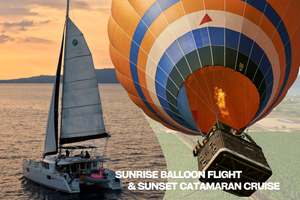 Giro in mongolfiera all’alba e crociera al tramonto in catamarano