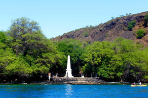 Kealakekua Bay dolfijnen spotten, snorkeltocht per boot, barbecue