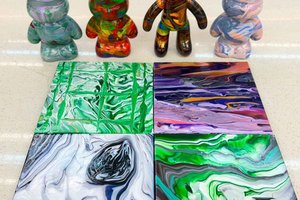 Hong Kong Central : atelier de fluid art avec un ours ou un lapin
