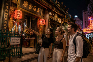 tour a piedi serale di Temple Street a Yau Ma Tei