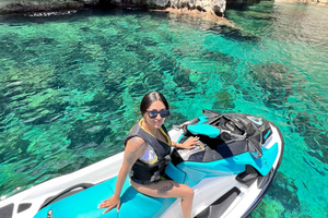 JET SKI TOCHT NAAR Cala Salada VANAF Puerto de San Antonio