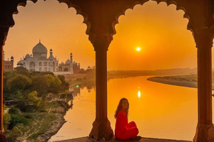 Privat endagstur til Taj Mahal ved solopgang og Agra Fort