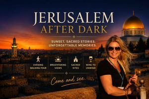 Jerusalem pimeän jälkeen: Vanhankaupungin kävelykierros auringonlaskun aikaan & viini
