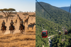 Fra Johannesburg: ridesafari og taubanetur