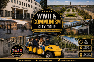 Krakau: Tour im Golfcart – Ghetto aus dem 2. Weltkrieg, Schindler & Kommunismus